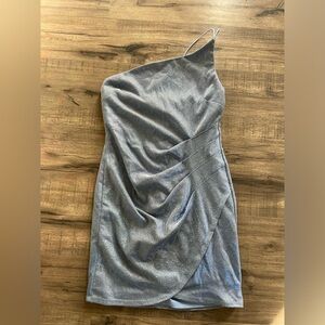 Inspired Hearts Blue One-Shoulder Iridescent Homecoming Party Dress Sz 7